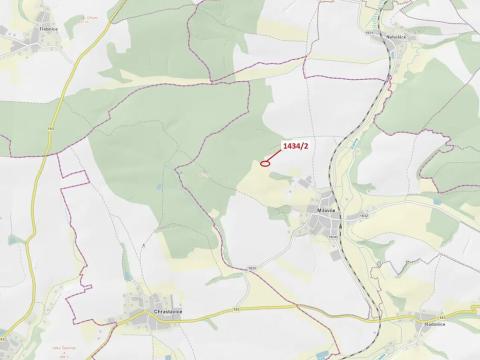 Dražba pozemku, Milavče, 19 m2