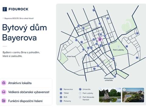 Prodej bytu 2+kk, Brno, Bayerova, 44 m2