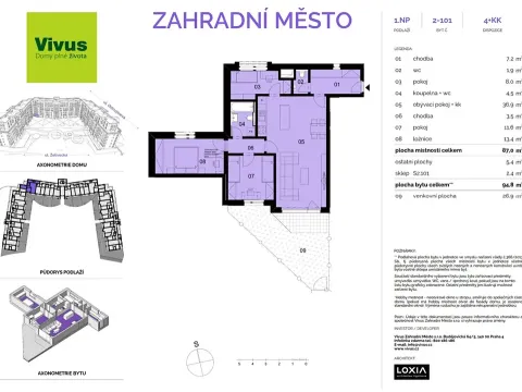 Prodej bytu 4+kk, Praha - Záběhlice, Želivecká, 95 m2