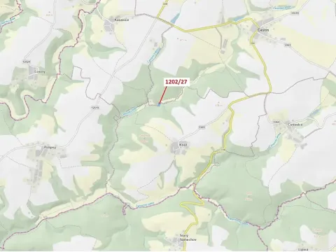 Dražba lesa, Čestín, 2055 m2