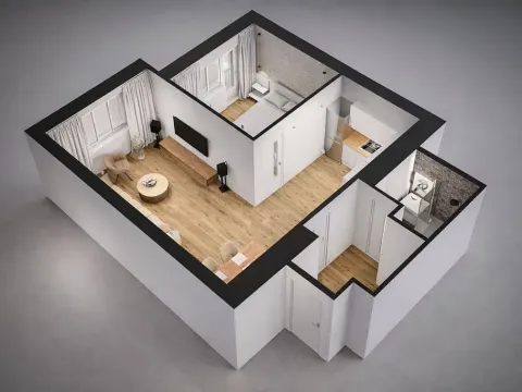 Pronájem bytu 2+kk, Praha - Vršovice, Rybalkova, 44 m2