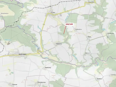 Dražba lesa, Břežany, 1949 m2