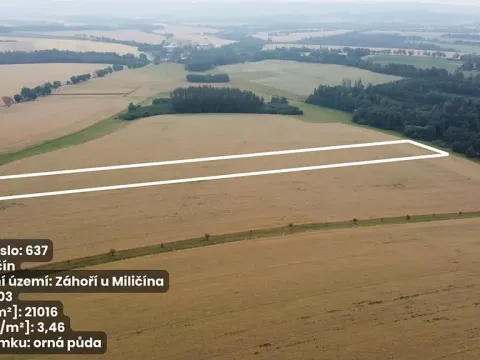 Prodej pole, Miličín, 23433 m2