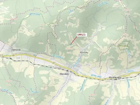 Dražba lesa, Hovězí, 2438 m2